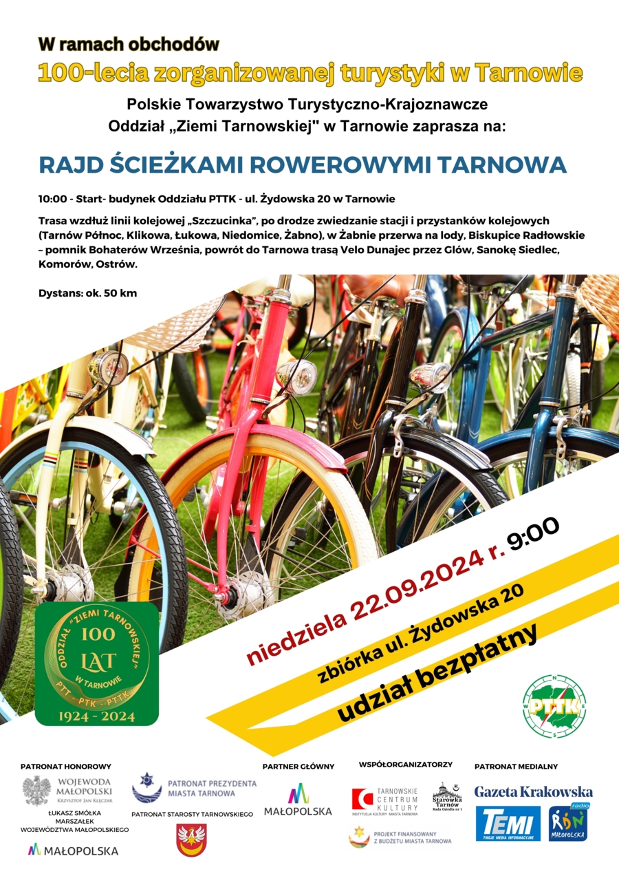 plakat rajdu rowerowego PTTK
